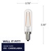 Bulbrite 25w Equivalent T6 Clear Dimmable Edison Clear LED Light Bulb (E12) Candelabra Screw Base, 3000K, 4PK 861929